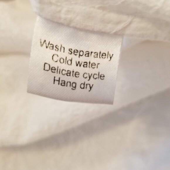 100% Cotton Resort Wear White Floral Textured Bikini Coverup Dress Women Medium - Picture 10 of 14